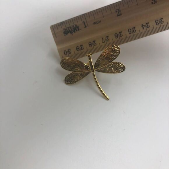 18K Gold Plated Women's Dragonfly Statement Finger Ring Insect Nature Inspired - Picture 5 of 11